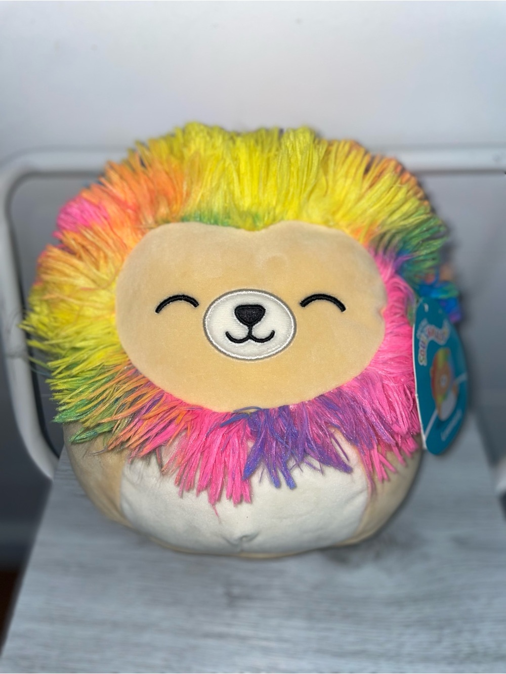 squishmallows 8” kelly toy leonard the lion rainbow mane plush toy